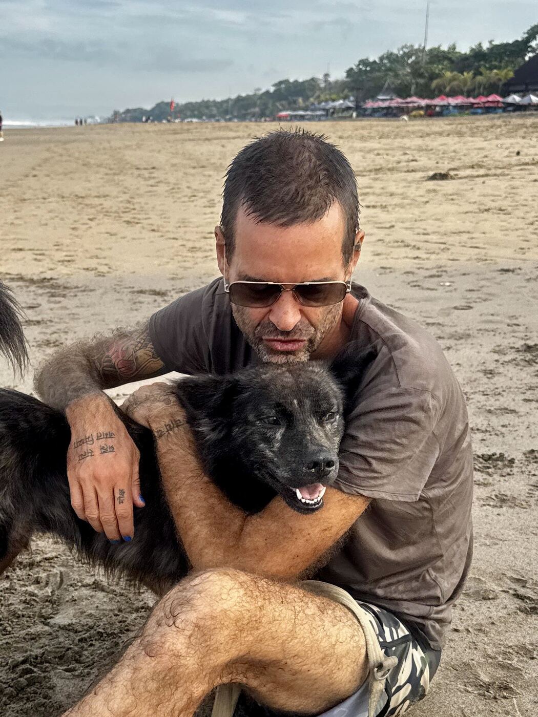 Stephan Mairesse with a dog
