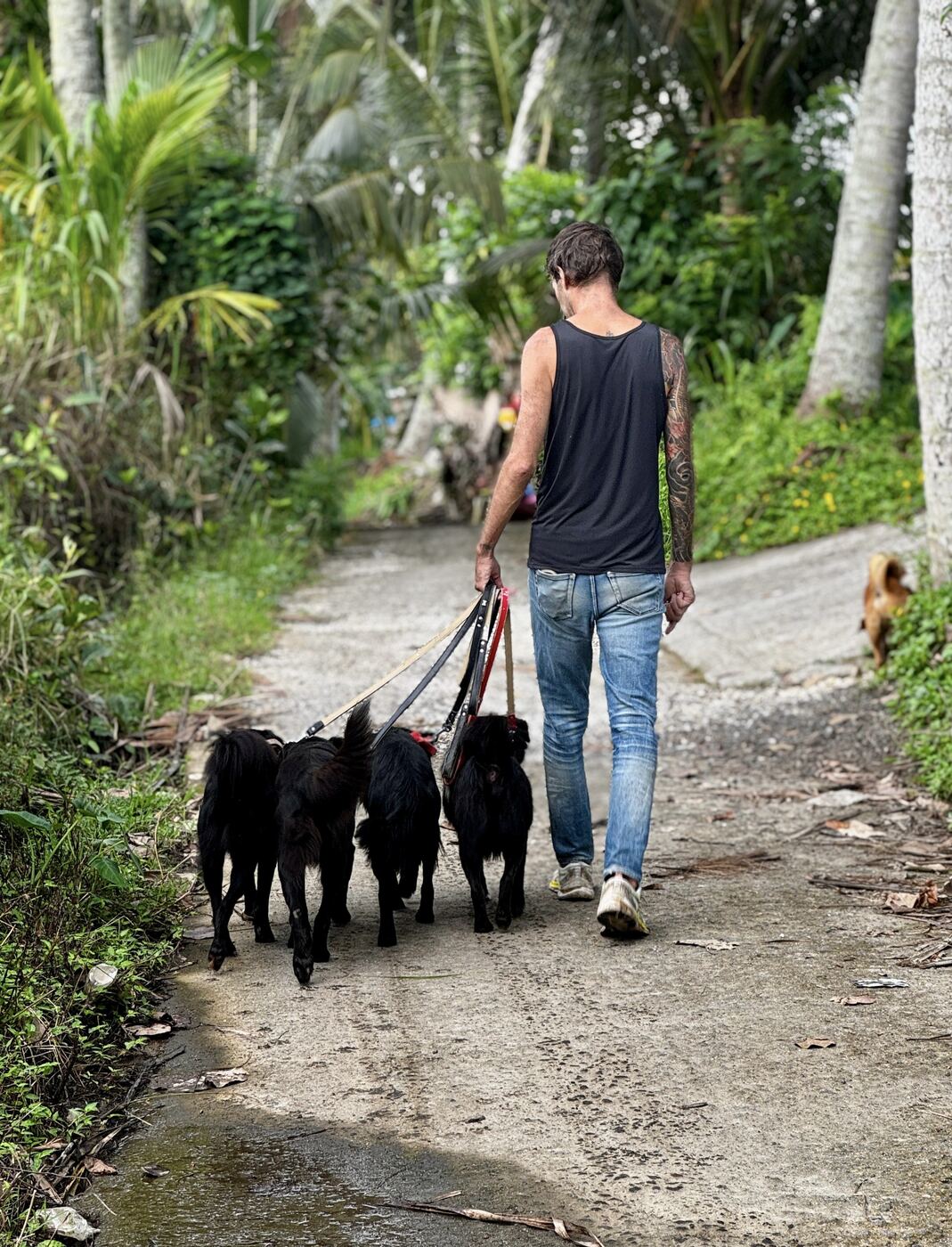 Stephan Mairesse with a dog