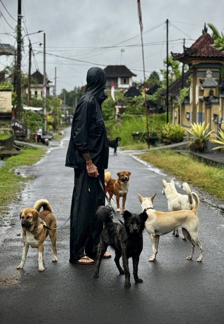 Stephan Mairesse with a dog
