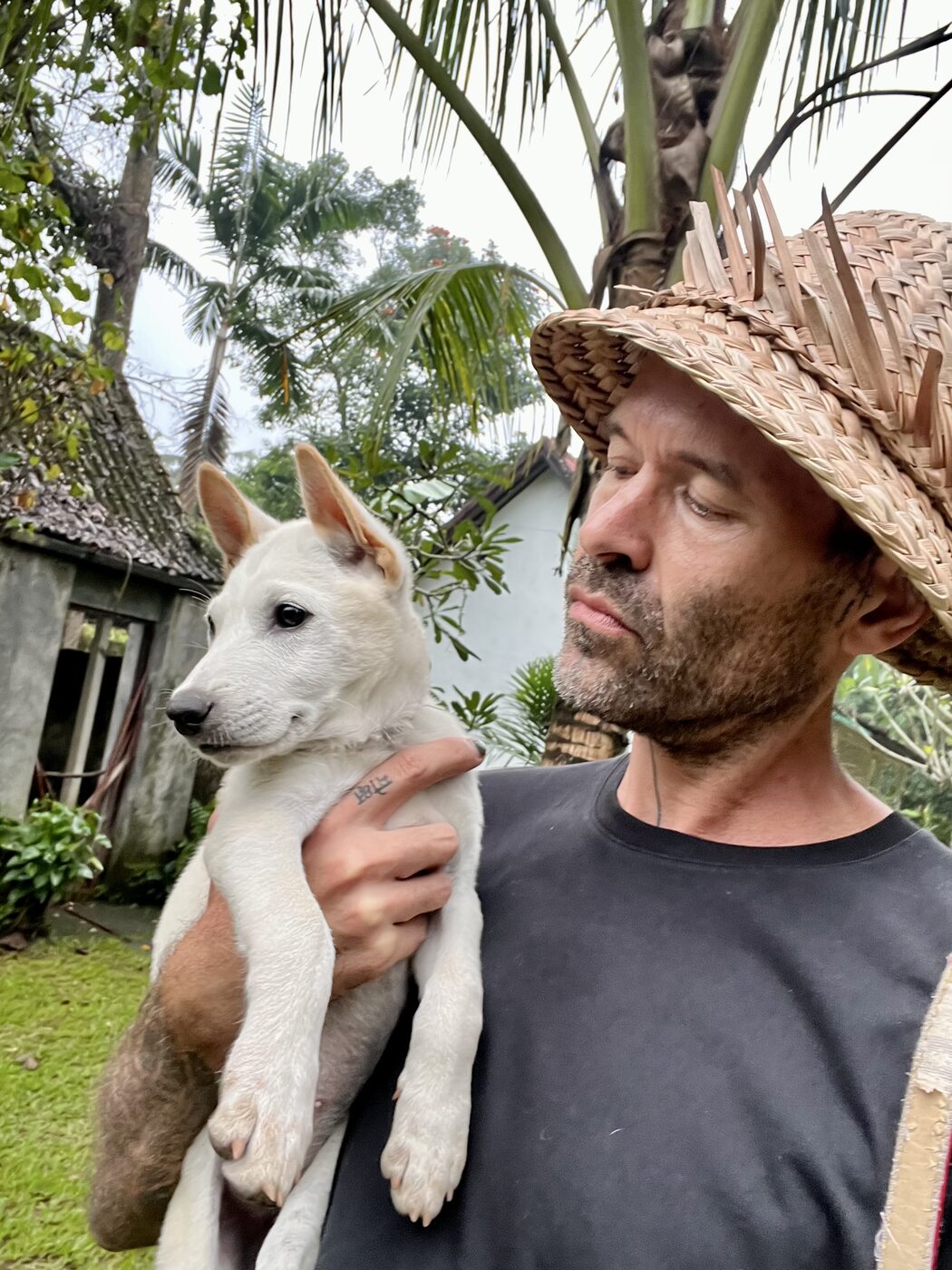 Stephan Mairesse with a dog
