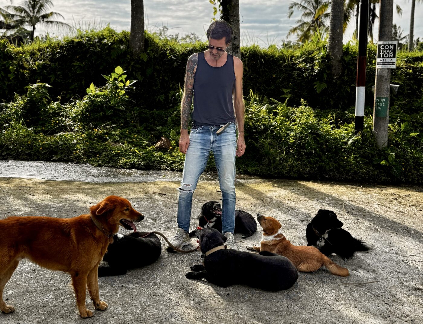 Stephan Mairesse with a dog