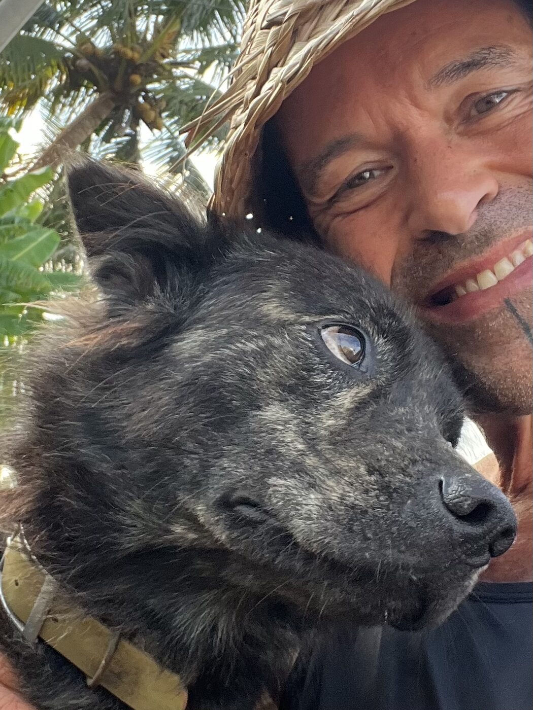 Stephan Mairesse with a dog