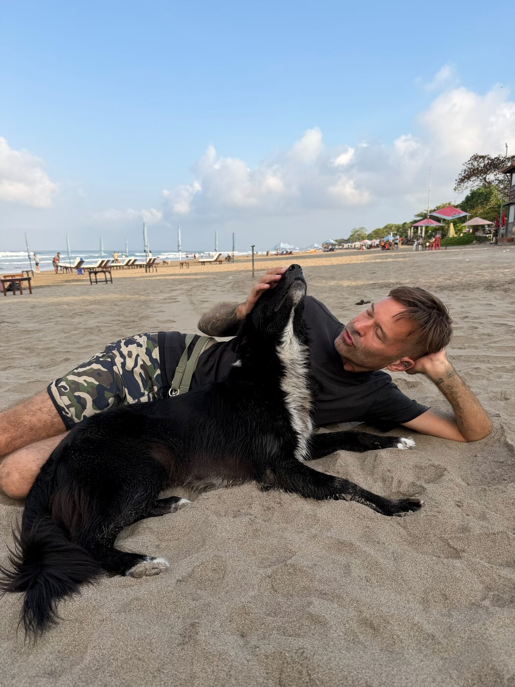 Stephan Mairesse with a dog